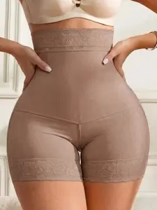 Women's High Waist Shapewear Shorts, Fajas Colombianas Shapewear, Lace Trim Butt Lifting Tummy Control Shaper Briefs, High Elasticity Comfortable Breathable Shaping Panties, Perfect Gift for Her, Ideal for Going Out
