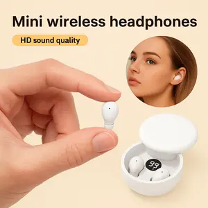Mini Invisible Bluetooth 5.4 True Wireless Earbuds, Noise Cancelling, Sports & Gaming Headphones, In-Ear Earphones for Music & Calls