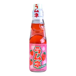 HATAKOSEN Japanese Ramune Soda - Strawberry Flavor, 200ml Bottle - Classic Japanese Drink with Unique Marble Stopper HATAKOSEN Japanese Ramune Soda - Strawberry Flavor, 200ml Bottle - Classic Japanese Drink with Unique Marble Stopper