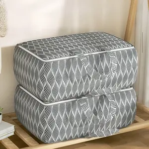 Large Capacity Leaf Quilt Storage Bags, Clothes Luggage Organizer, Moisture-Proof Dustproof Moving Packing Bag Set of 2