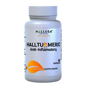 HALLUSA NATURAL HallTurmeric Turmeric Curcumin 60 Capsules Anti-Inflammatory Antioxidant Dietary Supplement Organic Powder Root