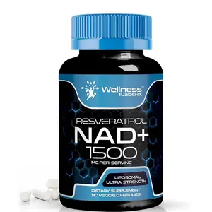 WELLNESS LABSRX Liposomal NAD Supplement, 1500mg - USA Made, NAD Resveratrol Supplement for Women and Men, NAD+ Support Cellular Health, Energy & Anti Aging - 90 Count