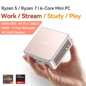 GEEKOM A5 2026 Edition Mini PC AMD Ryzen 5 7430U Cpu 16GB RAM 512GB & 1TB SSD Win11 Pro 3-Year Warranty WiFi 6 Bluetooth USB 3.2 2 HDMI 2 USB-C HDD Slot Manual Upgrade Required 4K Display Home Office Computer Cpu Made For Gaming chrismas gift
