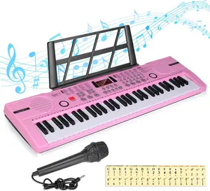 Piano Keyboard, 61  Beginner  Keyboard Portable Digital Music Keyboard, Early Education Music Instrument with Microphone & Music Sheet Stand