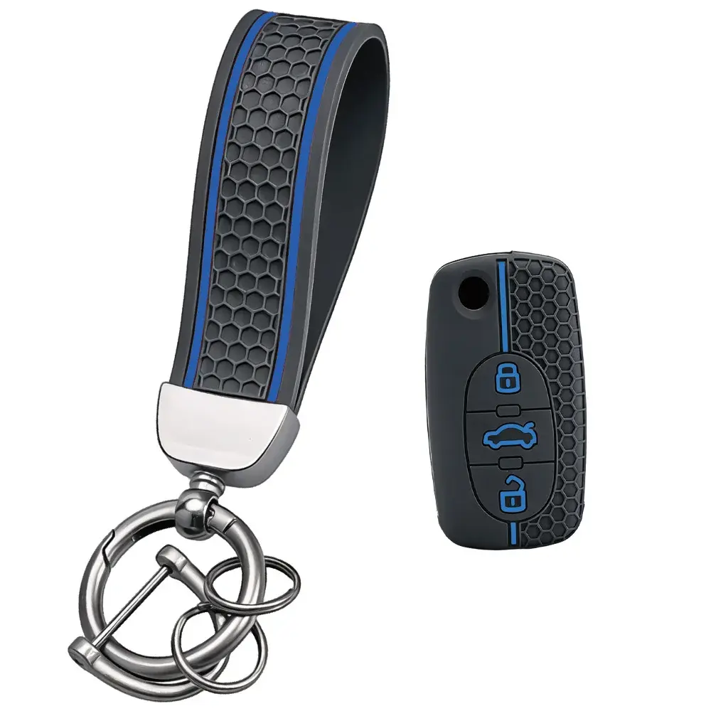 Silicone Keychain For Audi A1 B6 A6 C5 A4 B5 TT 8N A2 A3 Cover Organizer Key S Car Key Case Folding Remote Holder