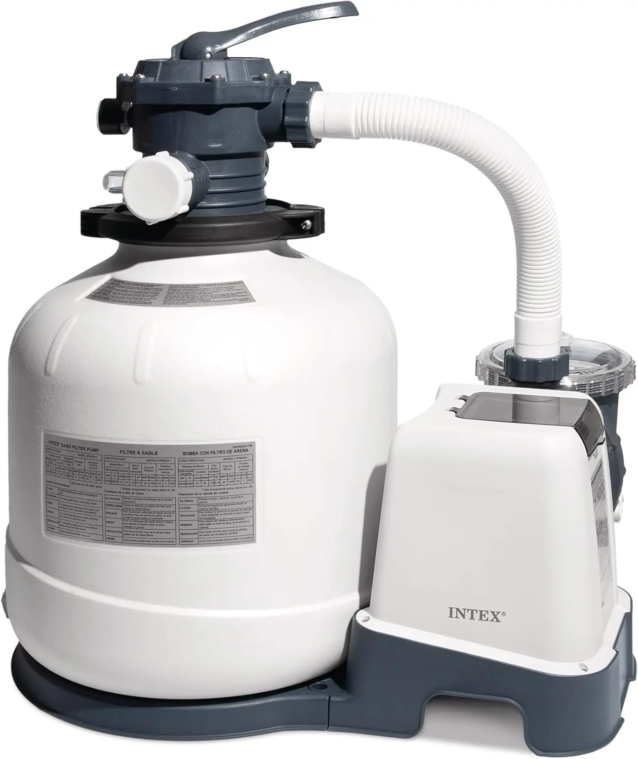 INTEX 3,000 GPH Krystal Clear Sand Filter Pump for Above Ground Pools, Swimming Pool Pump with Automatic Timer - Improved Circulation, Filtration, & Clarity