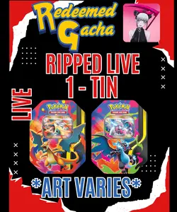 1x Pokémon TCG Charizard Tin *Art Varies* - 4 Total Packs - Ripped LIVE