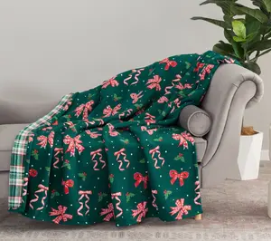 Berkshire 60x70 Holiday Reversible Twin Print Plush Throw Berkshire 60x70 Holiday Reversible Twin Print Plush Throw