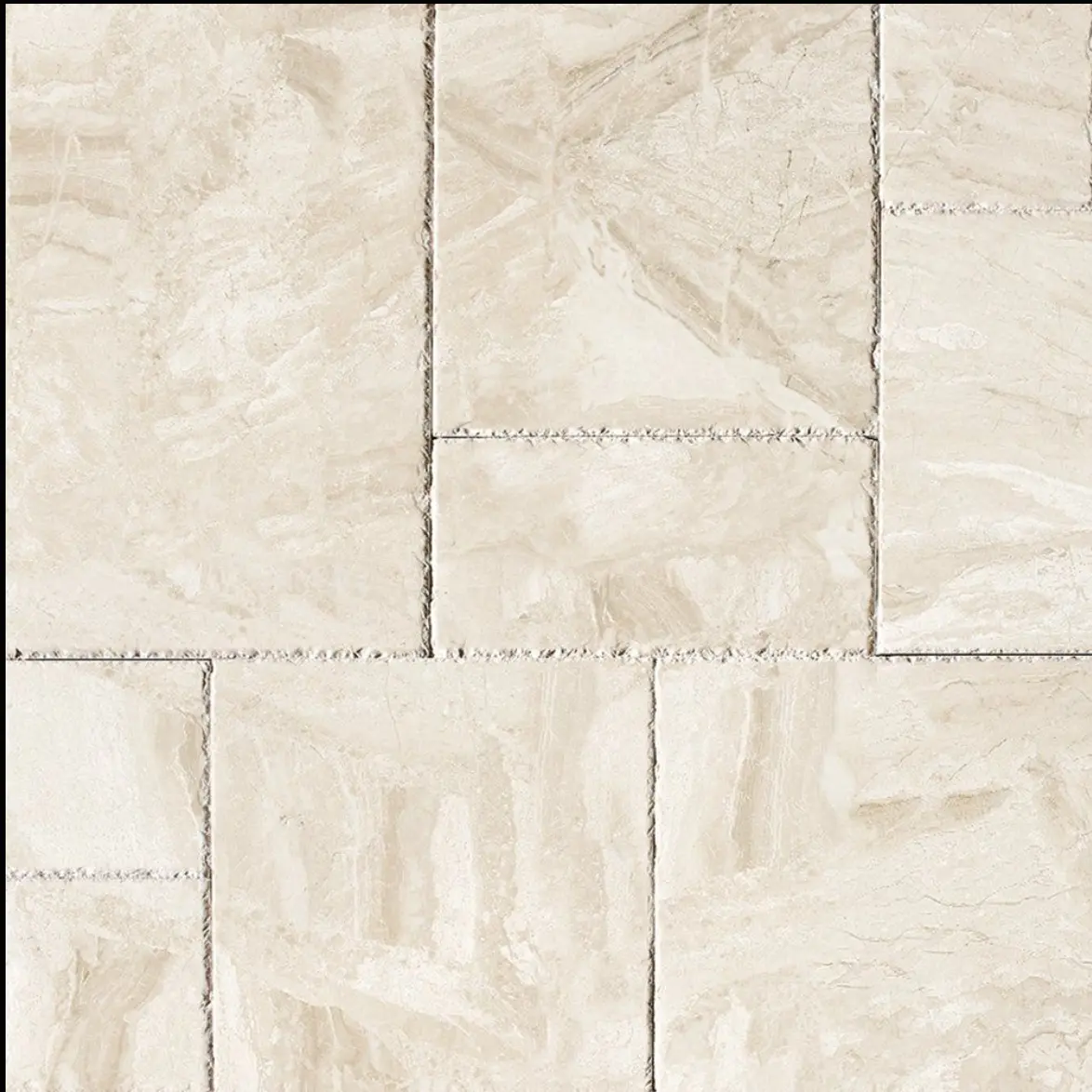 Royal Beige Marble Brushed and Chiseled Versailles Pattern Tile (French Pattern)