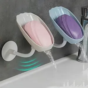 2 types of multi-color wall-mounted soap rack|1-piece pack|hell Shaped Soap Rack, Drainage Soap Tray, Household Bathroom Soap Storage Rack, Bathroom Accessories, Bathroom Storage And Organization, No Drilling Required