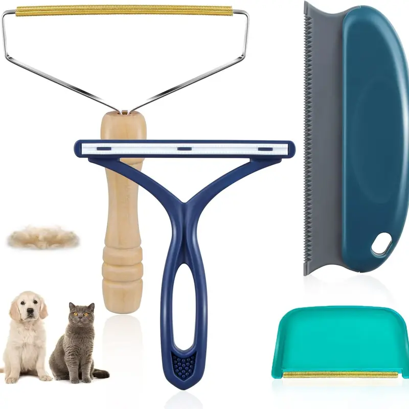 INvench 4-Pack Eco-Friendly Copper Pet Fur Remover Cleaner Set - Reusable Lint Roller, Durable Edges, 20*19*3cm, 0.163 kg, 0.3 lbs, 4oz, for Couch, Rugs, Clothing Deep Clean