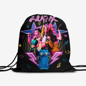 1pc Huntrix Drawstring Bag, Sports Gym Bag, Casual Sports Bag, Storage Pouch Gift Bag, Polyester Material, Durable Reusable, Perfect for Birthday Christmas Party Gifts