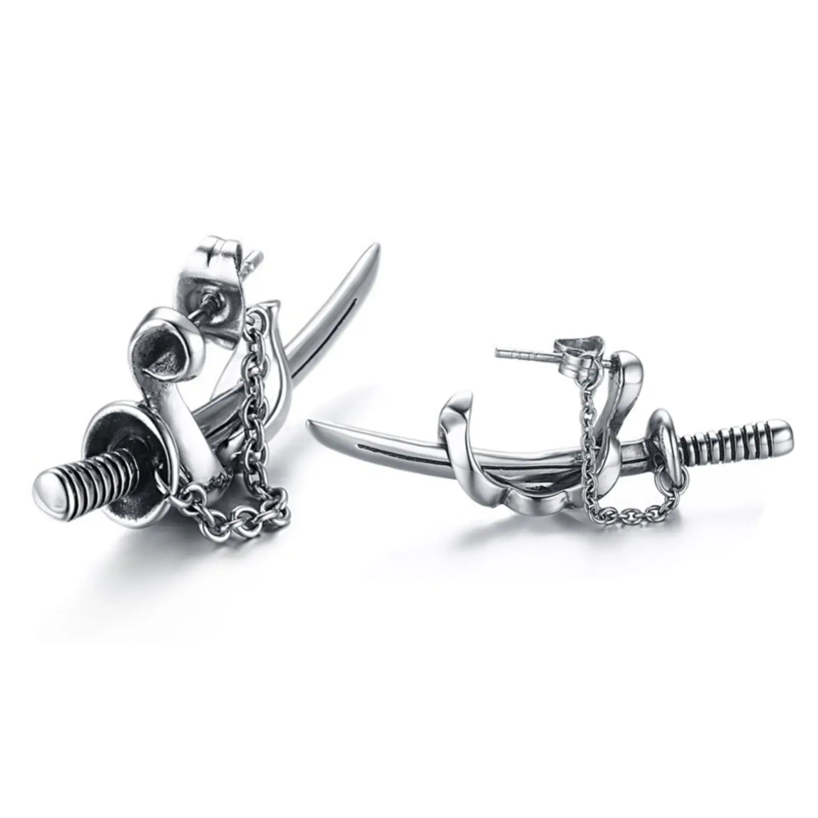 New creative fashion punk style men's sword pendant earrings trendy men's earrings cool New creative fashion punk style men's sword pendant earrings trendy men's earrings cool