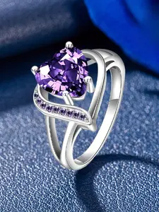 Heart Ring S925 Four Claw Zircon, Heart Shaped Ring, Romantic Love Symbol, Cute Style, Artificial Zircon, All Seasons Jewelry, Heart Shaped Engagement Ring