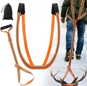 Heavy Duty Deer Drag Harnesses (2 Packs) - 500LBS Capacity Nylon, Reflective Strip, Soft Grip Handle, Widened Shoulder Straps Hunting Gear for Hunters, Harness Harnesses