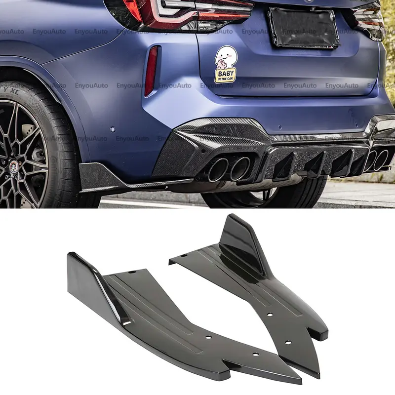 Glossy Black Rear Bumper Lip Splitter Diffuser, Car Body Kit Accessories for BMW X1 X2 X3 X4 X5 X6 X7, Vehicle Exterior Decoration & Car Decoration
