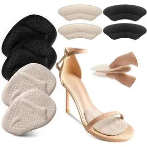 2 Sets Heel Grips,Heel Pads,Metatarsal Pads,Ball of foot cushions for women,Stop Rubbing & Blisters, Enhanced Comfort, One Size Fits(Beige&Black)