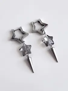 Y2K Vintage Pentagon Unique Star Shape Durable Stainless Steel Stud Earrings, Drop Earring Type, Cute Street Style Fashionable Party Jewelry, Unisex Fashion Accessory for Daily Wear & Gifts