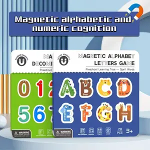 Magnetic Alphabet Letters Game with Magic Drawing Board for Kids ABC A-Z & 0-9 Digits Preschool Learning Toys Christmas Gift
