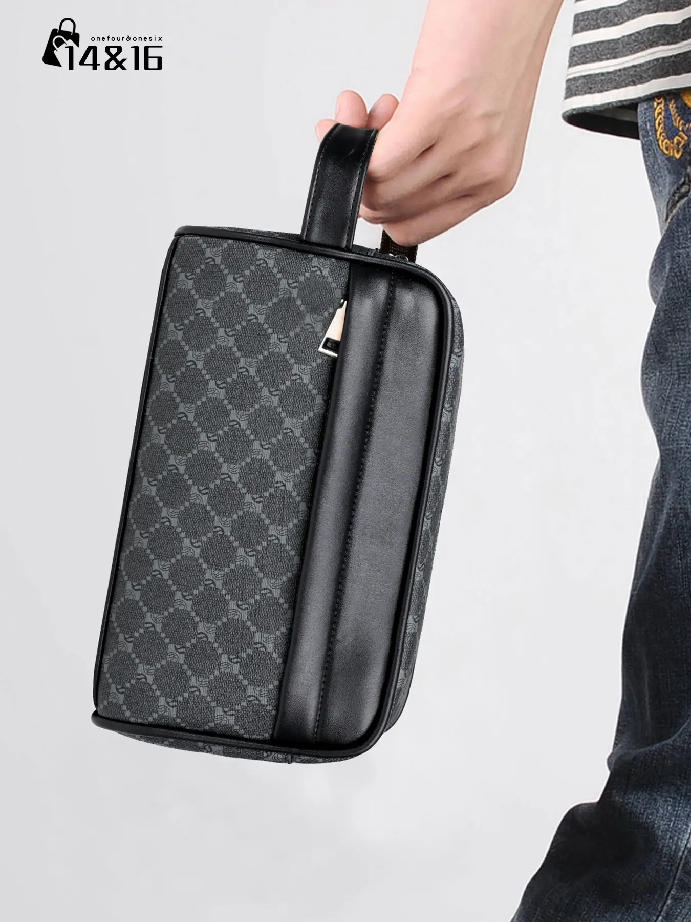 Men's Business Crossbody Bag, Fashion Casual Messenger Handbag, Phone Wallet Elegant Clutch Pouch, All Seasons, Plain Pattern, No Ca Prop 65 Warning