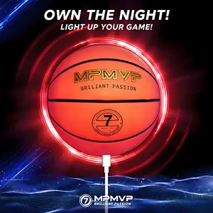 Glow in The Dark Basketball Size 7 – Rechargeable LED Light Up Basketball, USB Charging, Impact Activated, Water-Resistant, Official Size with Pump–Perfect for Night Games & Training World Cup