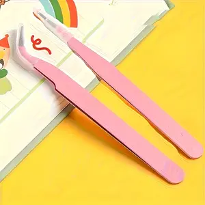 Stainless Steel Precision Tweezers Set, DIY Tools for Art & Crafts Projects, Multiple Colors Available, Ideal for Scrapbooking & Eyelashes, Home School Office, Perler Beads, Cake Decorating Tools