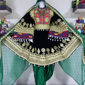 black handmade Afghani outfit