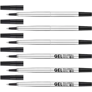 Parker Compatible Rollerball Refill 6 Pack, 0.7mm Medium Point - Black, Smooth Writing Replaceable  Gel Ink Pen Refills for IM Sonnet Urban Pens