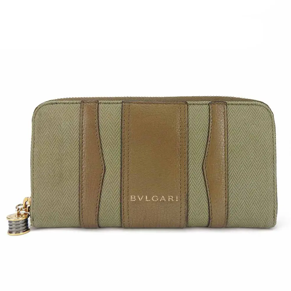 Pre-owned Bvlgari Canvas Small Leather Goods B zero1 Leather Long Wallet