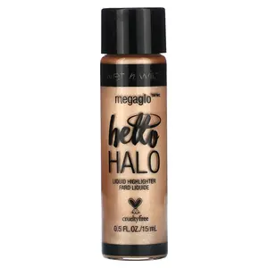 wet n wild MegaGlo, Hello Halo Liquid Highlighter, 306B Guilded Glow, 0.5 fl oz (15 ml)