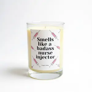 Smells Like a Badass Nurse Injector Candle | Funny Aesthetic Nurse Gift | Med Spa RN Gift | Vegan Coconut Soy Wax Candle