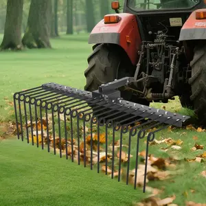 Heavy Duty Landscape Rake Attachment for Tractor, ATV, UTV – Tow Behind Dethatcher with Steel Season Tines, Fits 2" Receiver or 3-Point Hitch – Ideal for Lawn, Debris, Pine Needles