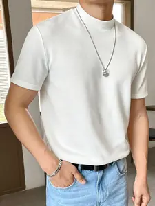 New Arrival: Men's Casual & Stylish Versatile Short-Sleeve T-Shirt with Letter Embroidery (Summer Edition) Top Top Crewneck