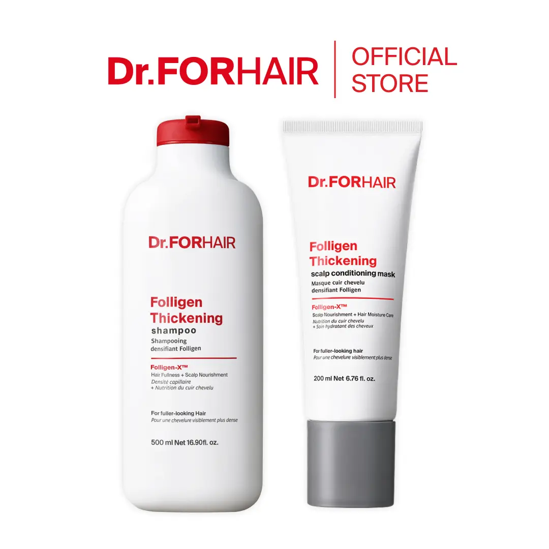[Dr.FORHAIR] Scalp & Strand Rescue 2-Step Haircare Duo | Shampoo 16.91 oz + Thickening Conditioning Mask 6.76 oz | Saw Palmetto, Biotin Blend, Root-to-Tip Scalp Care, Deep Hydration, Thicker Hair Tips, Two Steps
