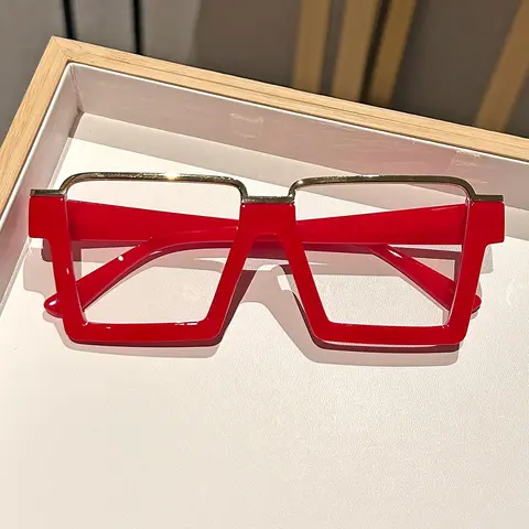 Unisex Simple Style Plain Color Square Eyeglasses, Square Frame Eyewear, Trendy Casual Eyeglasses for Everyday Use, Fashion Accessories for Outdoor Activities, Casual Stylish Glasses