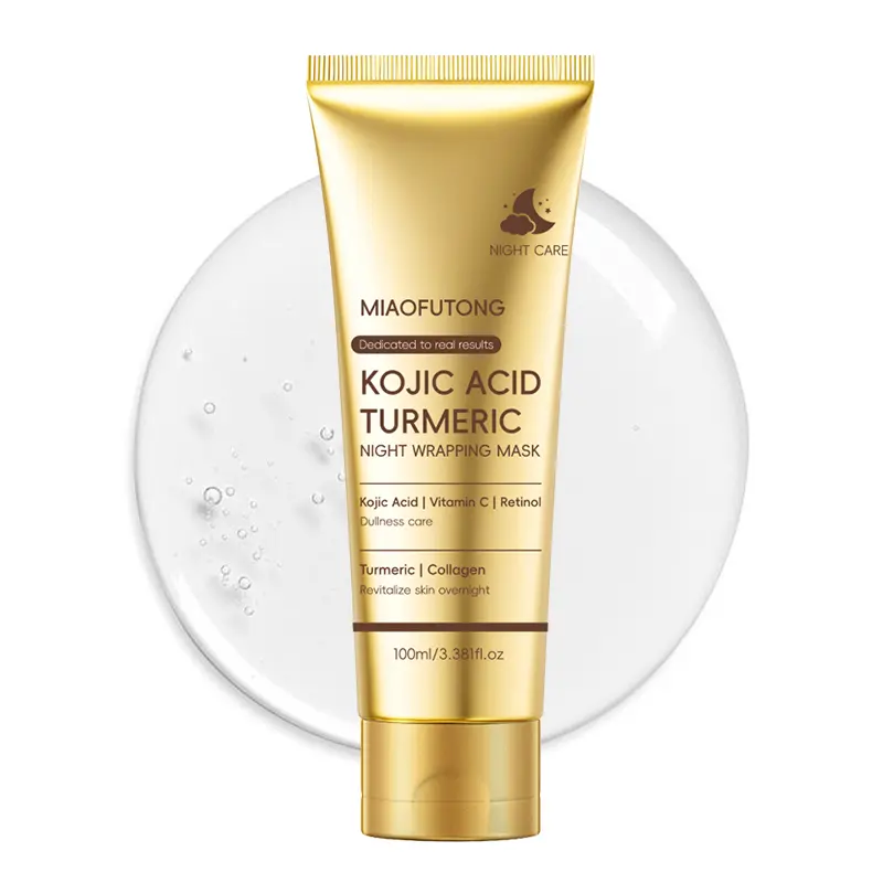 Kojic Acid & Turmeric Overnight Facial Wrap Mask | Peel-Off Mask with Niacinamide & Vitamin C | Deep Cleansing Night Care Body Treatment