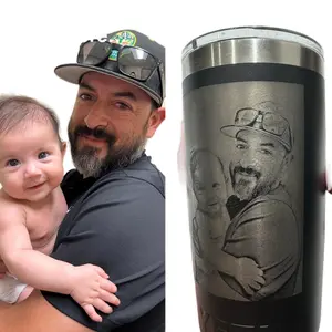 YETI 20oz with your favorite picture  laser engraved into tumbler Bottle Stainless Water Bottles Beverage Drinkware Cup Insulated Steel Bottled Washable Reusable Mug Portable Flasks