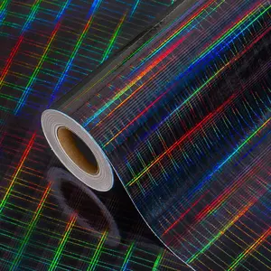 Black Wrapping Paper Roll, Metallic Holographic Stripe  Wrap for Birthday, Valentines, Mothers day, Graduation, Wedding, Fathers day,  Shower, Christmas (17 IN x 32.8 FT)