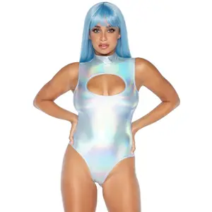 SILVER SPANDEX BODYSUIT