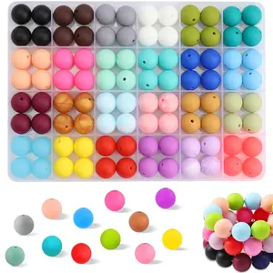 96pcs Colorful Silicone Bead Kit, DIY Pen Bracelet Keychain Necklace Making, Craft Supplies for Jewelry Making, DIY Beads