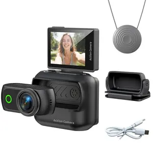 Tiny Portable Vlogging Camera, Magnetic Wearable Action Camera, Hands-Free POVs, Pet POV, Lightweight for Sports, Video Camera