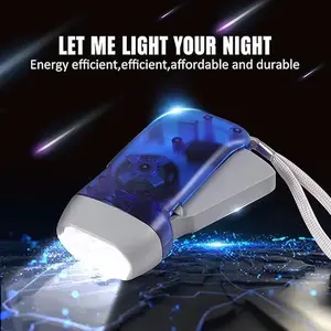 Emergency Flashlight, Squeeze Wind-up Flashlight for Kids and Adults Camping, Outdoor Sports, Hiking, No Battery Require (4 Pack)