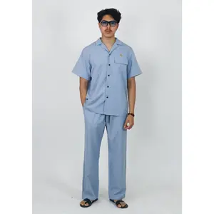Sky Blue 2-piece Men's Outfit Set