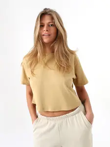 Oversize Crop Top- Sand