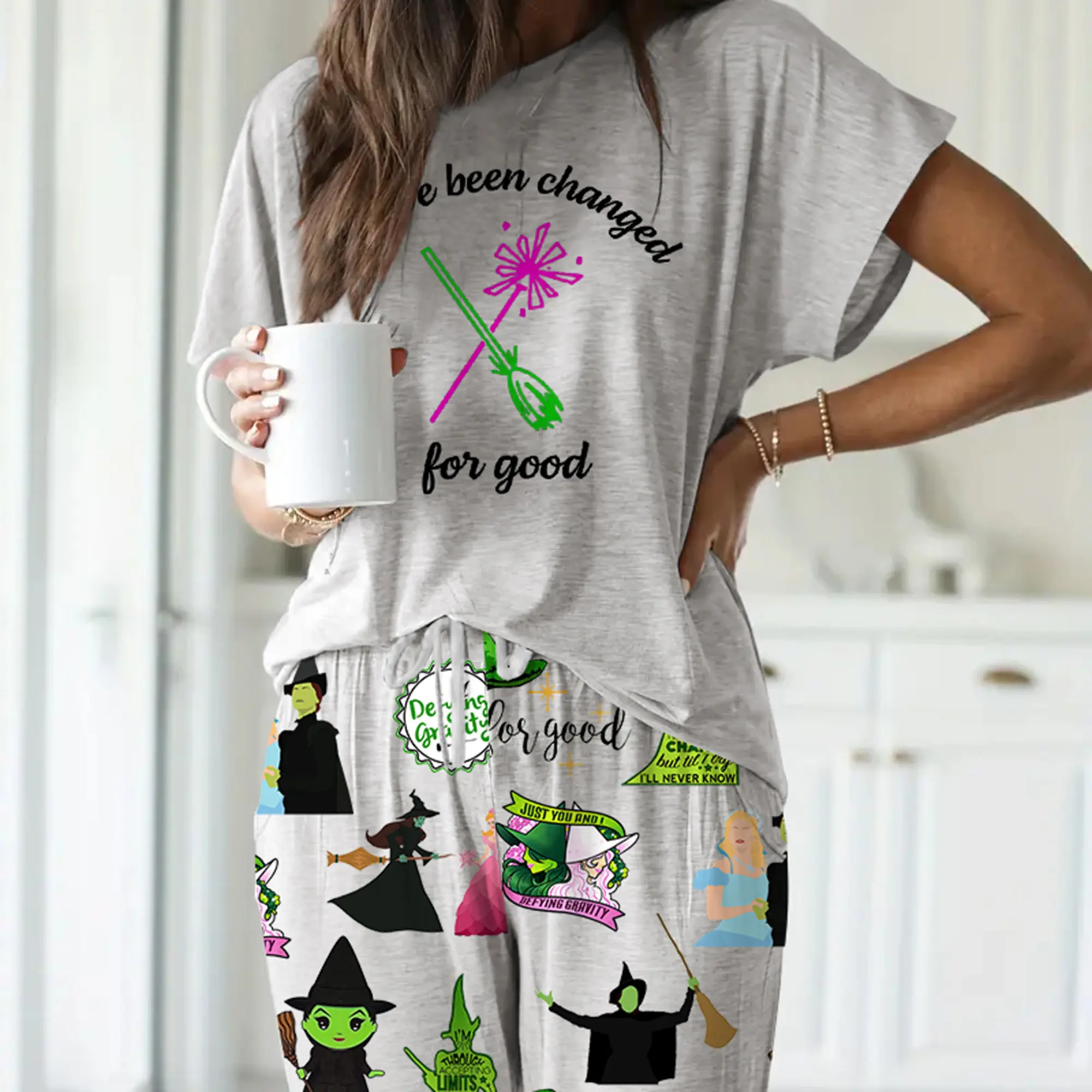 SHESHOW - Wicked Print Casual Pajama Set For Women