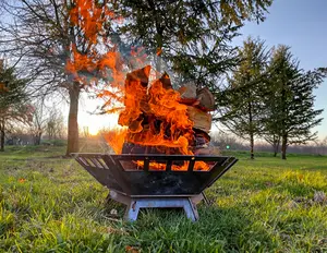 Collapsible Fire Pit and Grill 2-in-1 Bundle