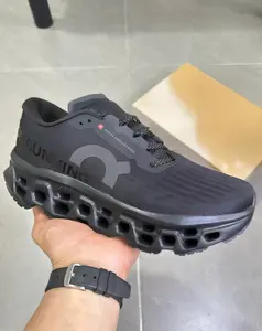 Futuristic Black Running Shoes with Unique Hollow-Out Sole – Cloud-Like Cushioning
