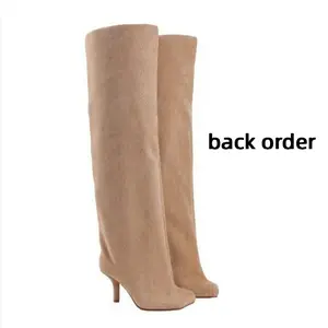 Women's Pointed Toe Wide Leg Knee High Boots with Stiletto High Heel Integrated Stovepipe Design Fashionable Minimalist Dress Boots Stylish Shoe Footwear