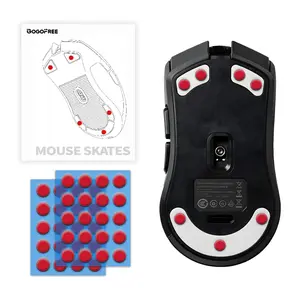 GOGOFREE Red Gaming Mouse Skates 2PCS Ultra Durable Smooth PTFE Replacement Foot Pads