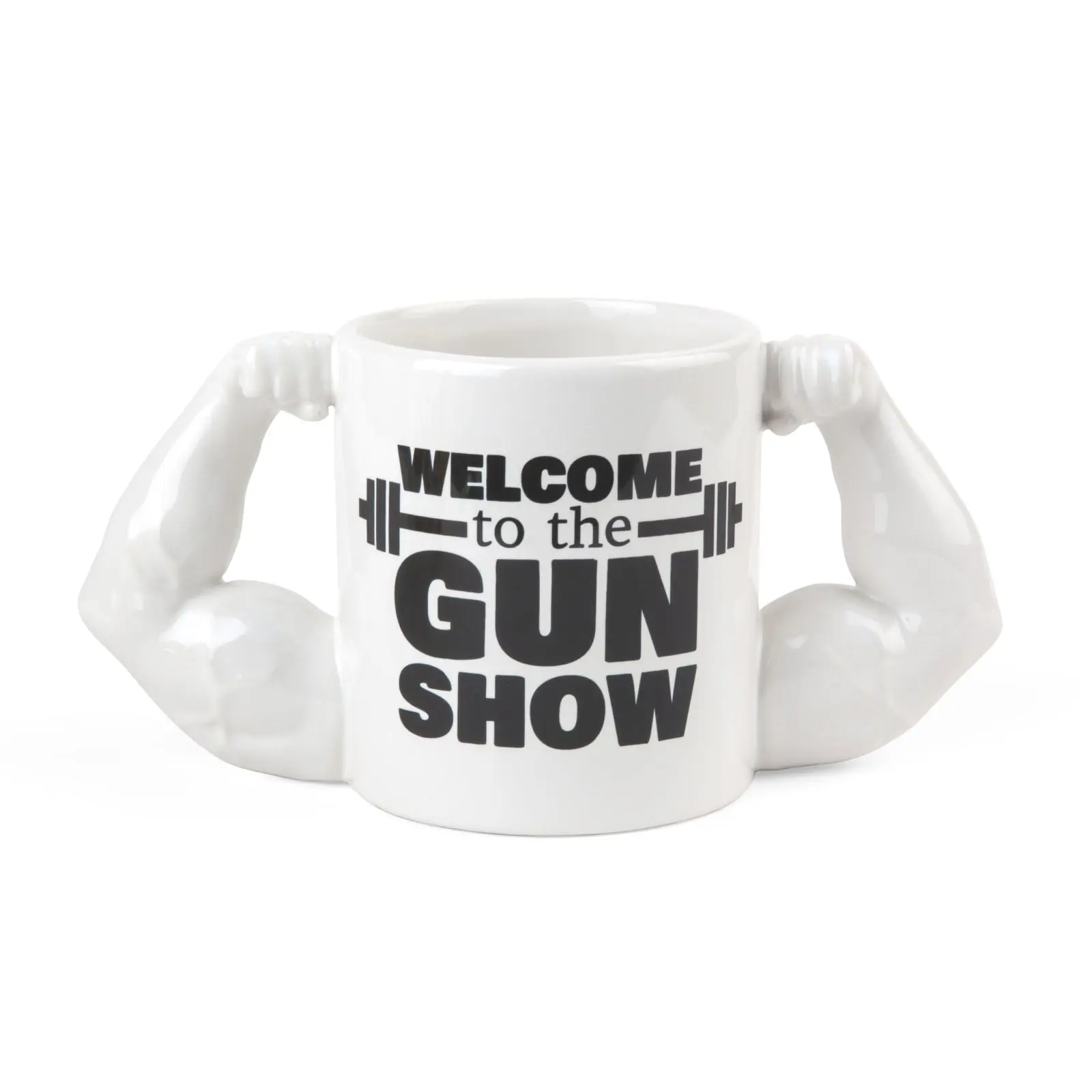BigMouth The Gun Show Coffee Mug — 24 oz Double-Handled Oversized Novelty Mug, Giant Two-Handle Coffee Cup, Funny Gym Gift for Him, Dad & Coworkers